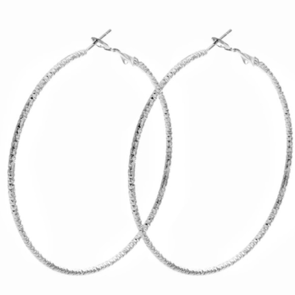 Silver Hoops Oversized - Picture 1 of 3